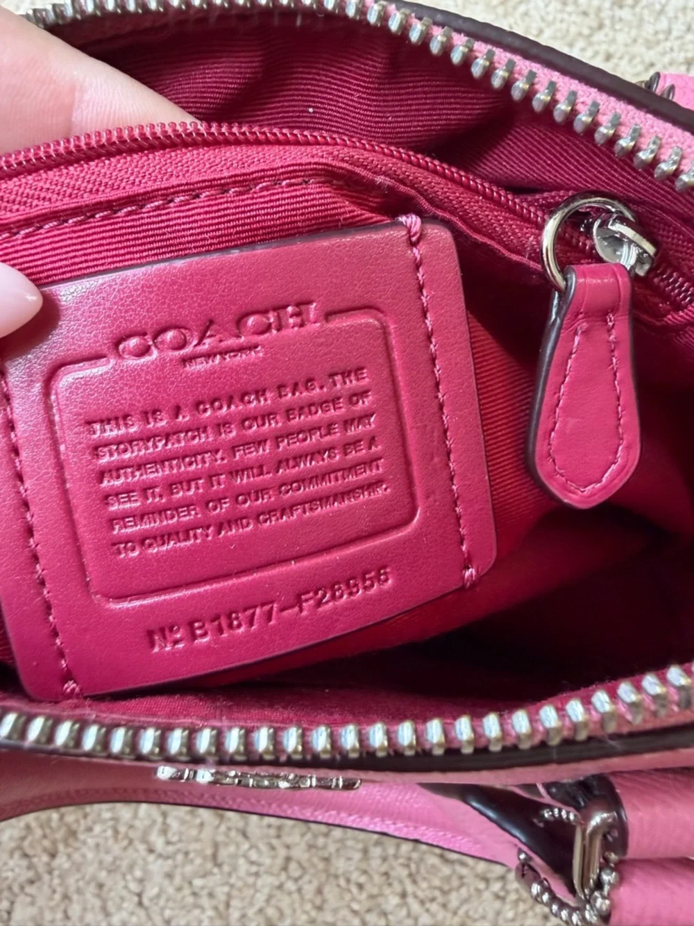 Coach Mini Bennett Satchel Pink Beige Crossbody Bag Colorblock Leather ๐ ๐ - Picture 3 of 16